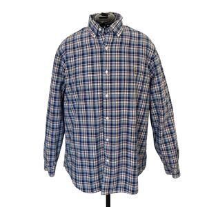 Polo Ralph Lauren Classic Blue Red Plaid Oxford Long Sleeve Button Down Shirt XL